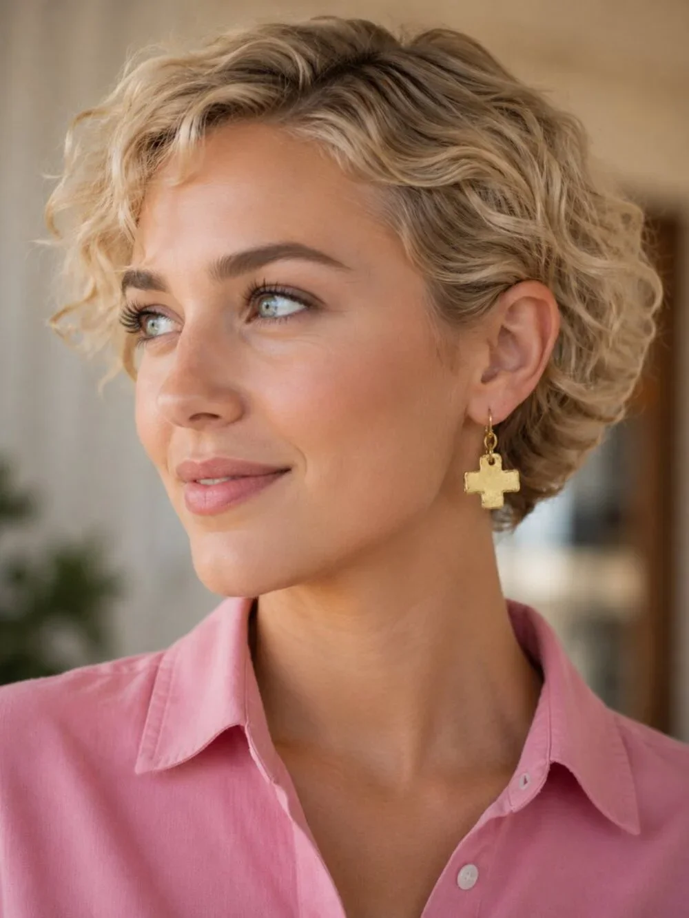 Faithful! Susan Shaw Gold-Plated Cross Drop Earrings